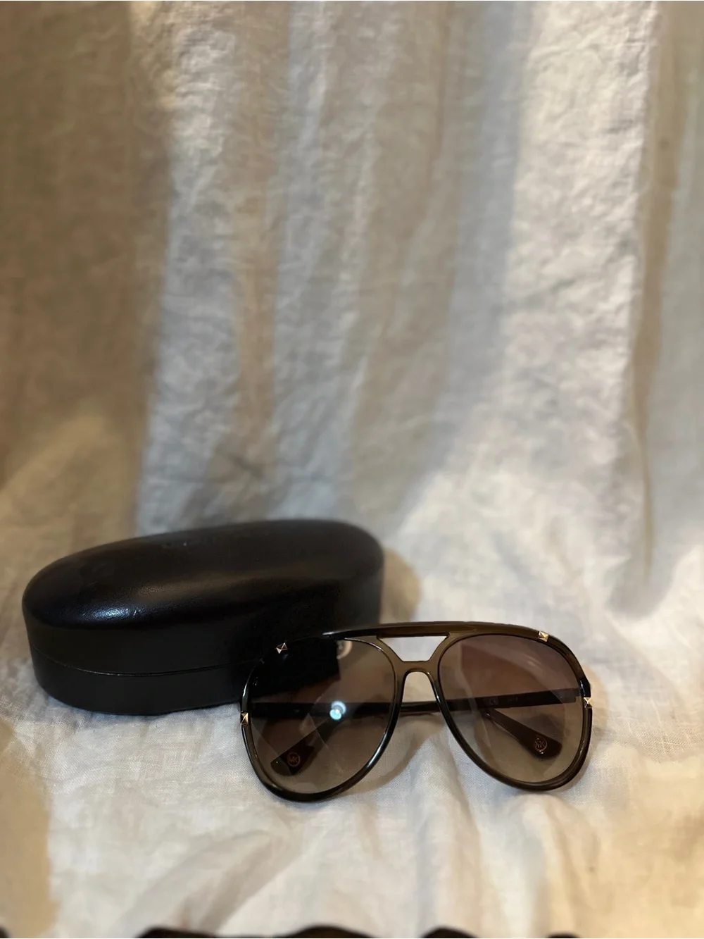 Michael Kors Brown and Gold with Brown Gradient Lenses Aviator Sunglasses